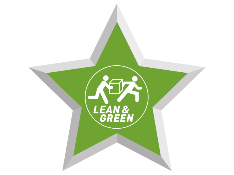 De Lean and Green Star Award van Oldenburger|Fritom is te danken aan ons MVO beleid en de reductie van CO2 uitstoot.