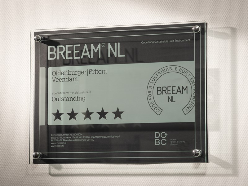Oldenburger|Fritom built a distribution center in Veendam according to the highest BREEAM level Outstanding in 2018.
