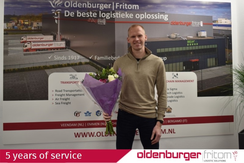 René Bos celebrates 5 years of service at Oldenburger|Fritom.