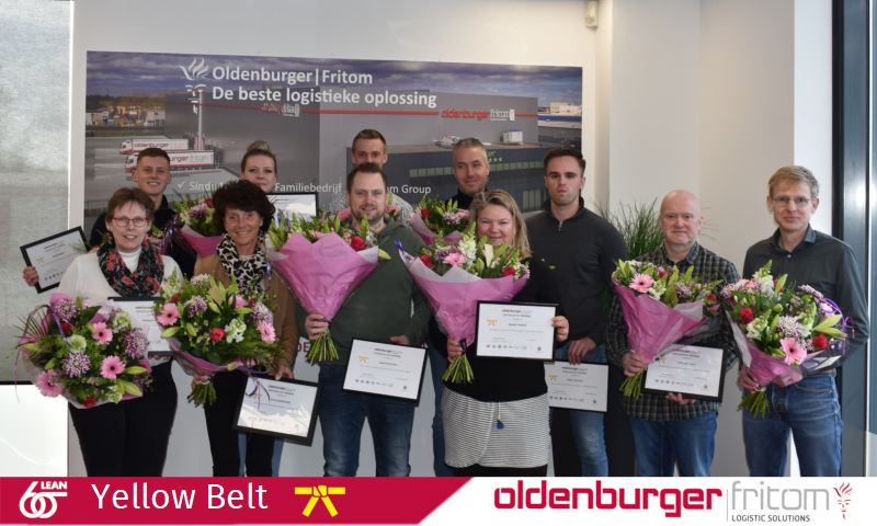 Lean Six Sigma Yellow Belt certified employees at Oldenburger|Fritom, april 2023.
