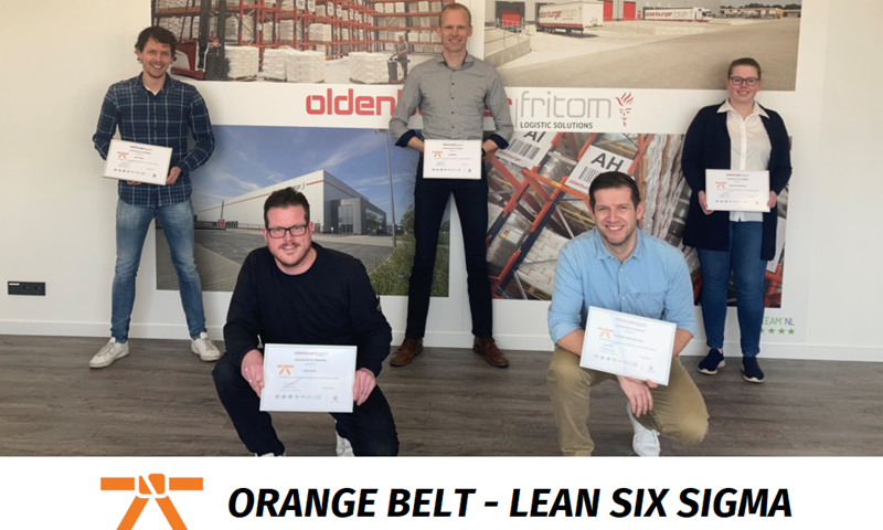 Medewerkers van logistiek dienstverlener Oldenburger|Fritom in Veendam behalen het Lean Six Sigma Orange Belt certificaat.