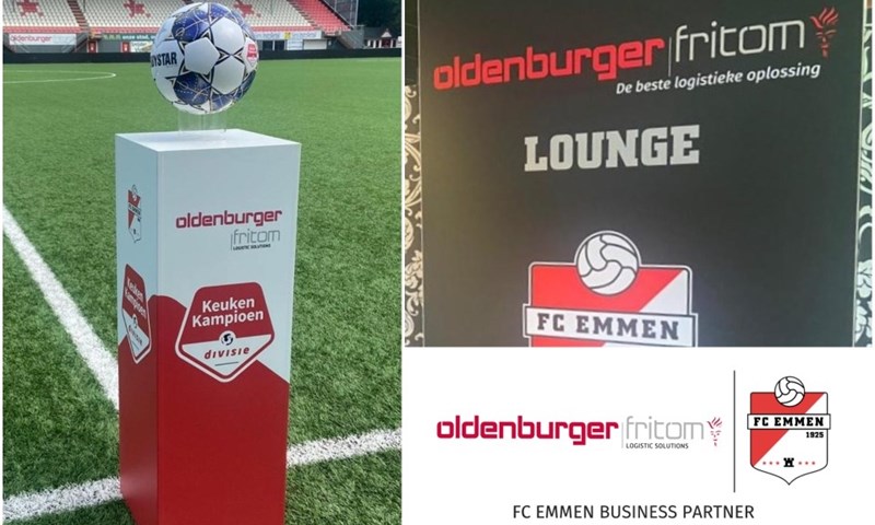 Der VIP-Raum des Fußballvereins FC Emmen trägt den Namen Oldenburger|Fritom Lounge in der Saison 2021/22.