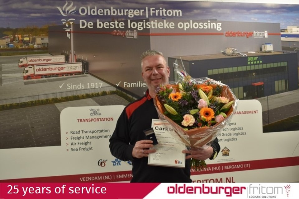 Siebe Grave 25 years of service at Oldenburger|Fritom.