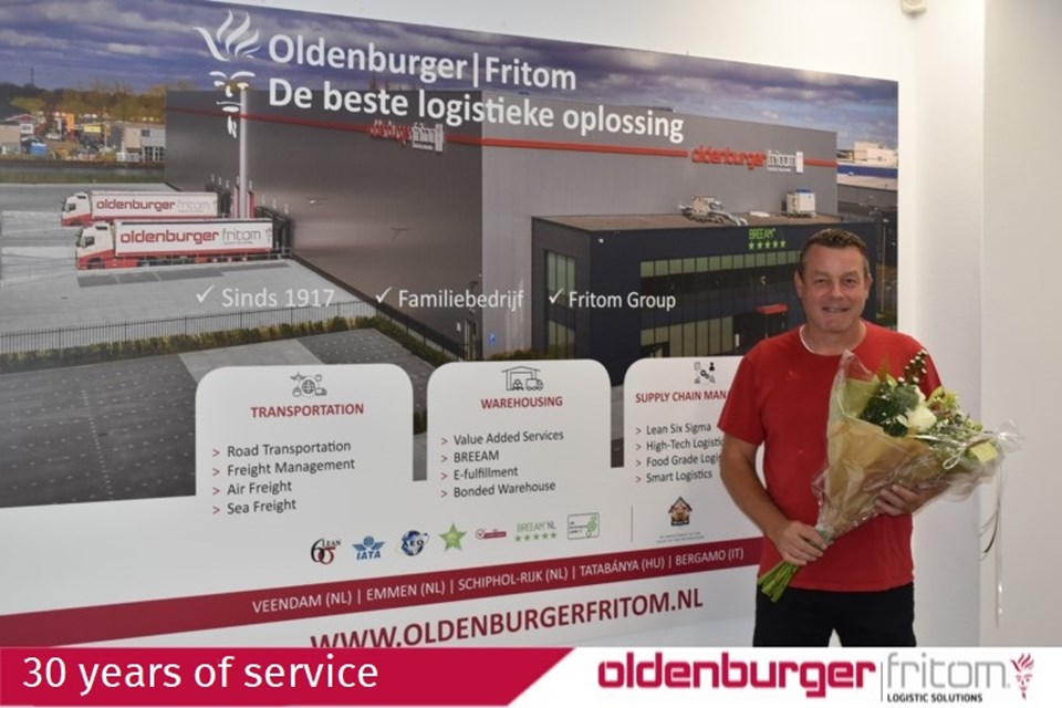 Jan Willem Stormbroek has been employed for 30 years at logistics service provider Oldenburger|Fritom.