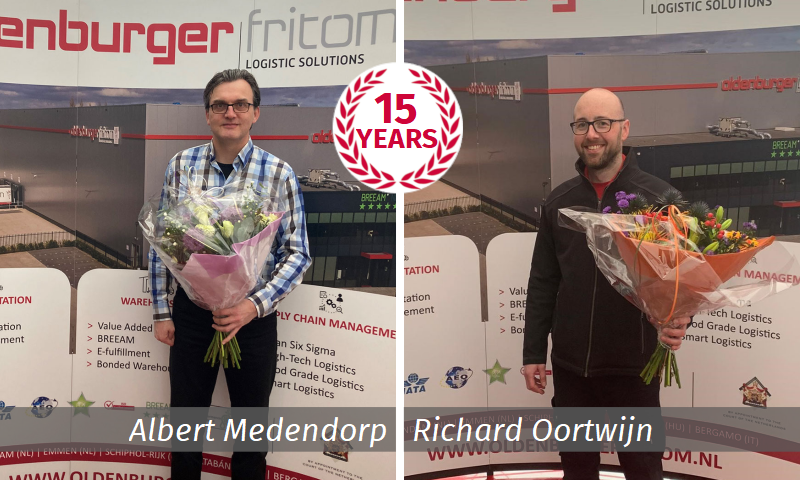 Albert Medendorp und Richard Oortwijn arbeiten beide seit 15 Jahren bei Oldenburger|Fritom Logistic Solutions.