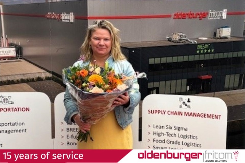 Rianne Timmer celebrates 15 years of service at Oldenburger|Fritom.