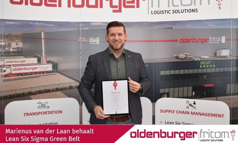 De commercieel manager van Oldenburger|Fritom, Marienus van der Laan, behaalt het Green Belt certificaat.