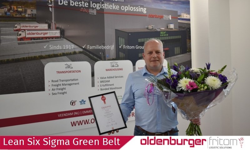 Jan Jacobs behaalt zijn Green Belt certificaat bij Oldenburger|Fritom.
