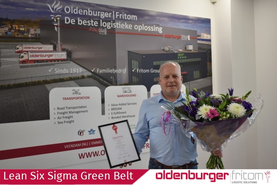 Jan Jacobs behaalt zijn Green Belt certificaat bij Oldenburger|Fritom.