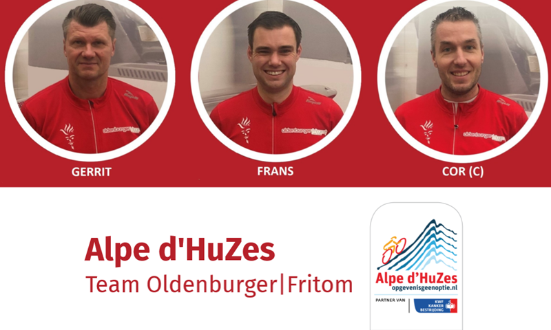 In 2020 heeft een team van Oldenburger|Fritom zich aangemeld voor de Alpe d’HuZes inzamelingsactie tegen kanker.