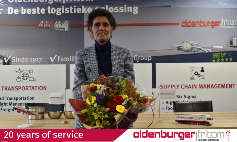 CEO René Dale celebrates 20 years of service at Oldenburger|Fritom.