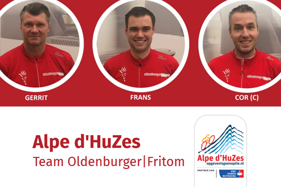 Im Jahr 2020 hat sich ein Team von Oldenburger|Fritom für die Spendenaktion Alpe d'HuZes gegen Krebs angemeldet.