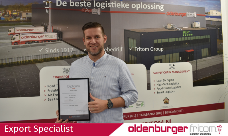 Commercial Manager Marienus van der Laan has obtained the export specialist diploma.