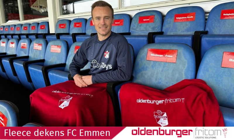 FC Emmen en Oldenburger|Fritom bieden fleecedekens aan in de Oldenburger|Fritom Lounge.