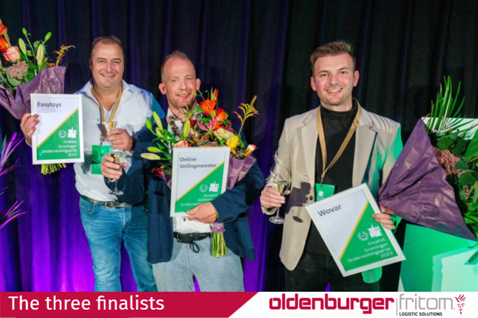 The three finalists of the Groningen Enterprise Award in 2023.