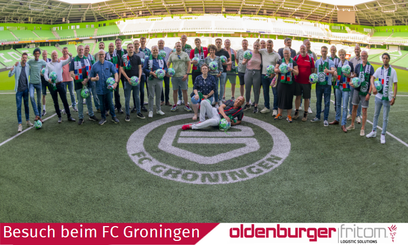 Mitarbeiter Oldenburger|Fritom zu Besuch beim Fußballverein FC Groningen.