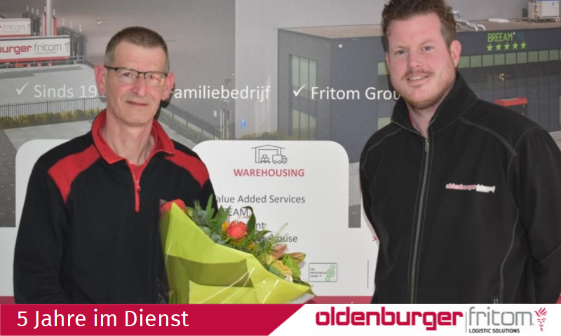 Mans de Raaf arbeitet seit 5 Jahren als Warehouse Operator bei Oldenburger|Fritom.