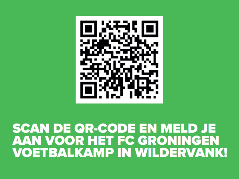 Scan Qr Code Deelname Fc Groningen Voetbalkamp Wildervank