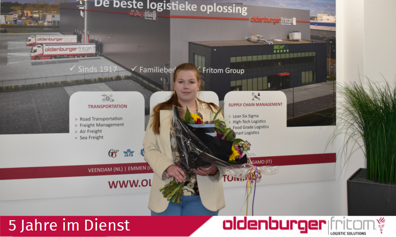 Am 16. Juli feierte Mandy Hartmann ihr 5-jähriges Arbeitsjubiläum bei Oldenburger|Fritom.