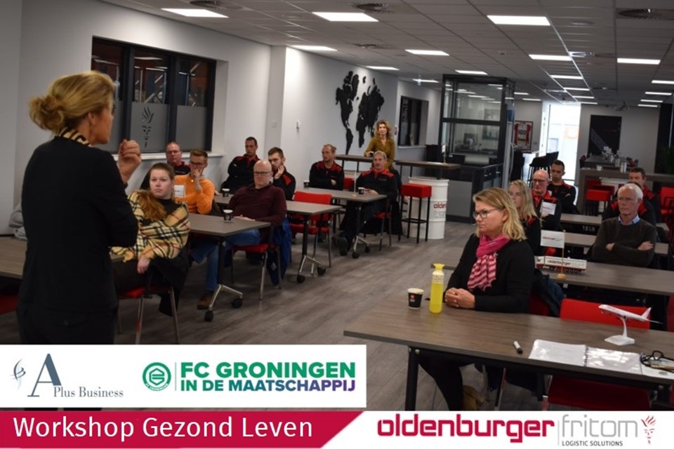 Workshop Gezond Leven bij Oldenburger|Fritom, partner van FC Groningen in de Maatschappij.