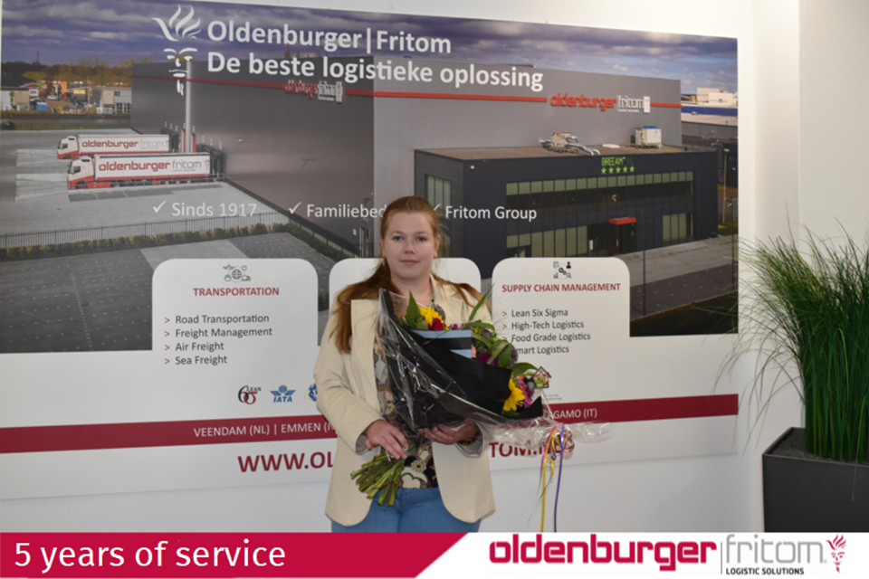 Mandy Hartmann celebrates 5 years of service at Oldenburger|Fritom.