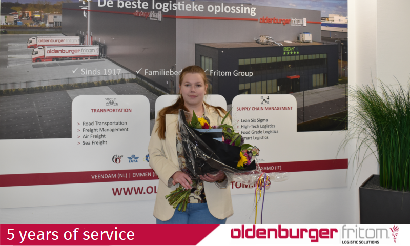 Mandy Hartmann celebrates 5 years of service at Oldenburger|Fritom.