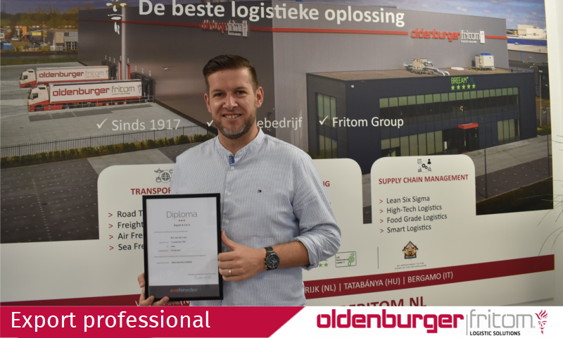 Commercial Manager Marienus van der Laan behaalt evofenedex diploma Export A - Z.