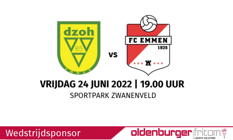 Oldenburger|Fritom is op 24 juni 2022 wedstrijdsponsor van de derby DZOH tegen FC Emmen.