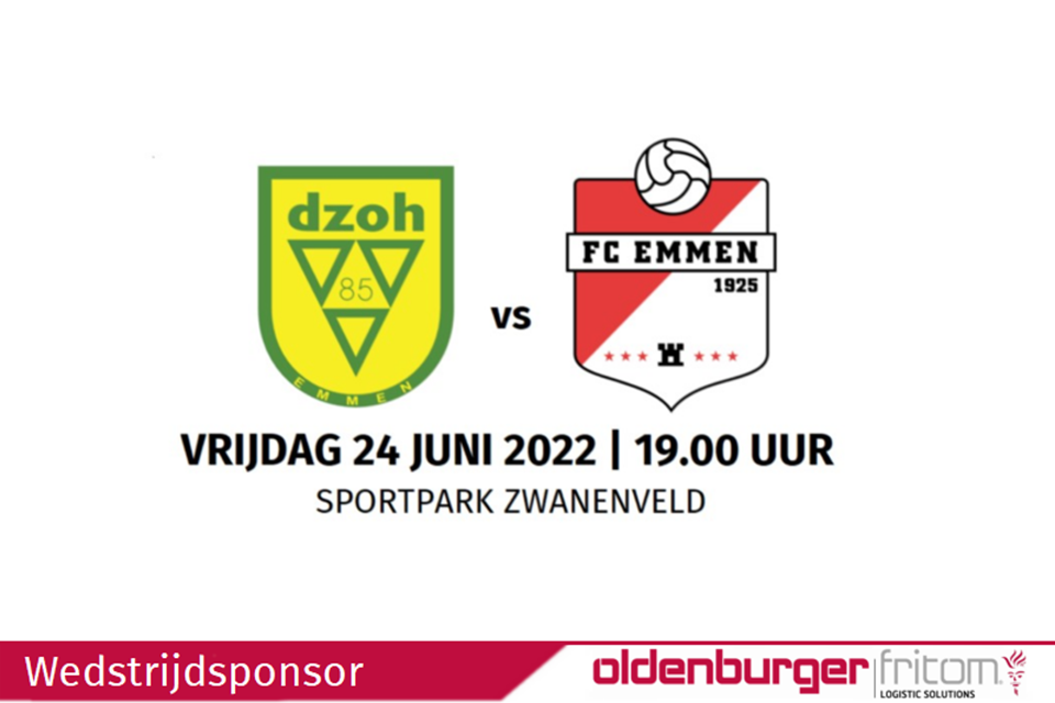 Oldenburger|Fritom is op 24 juni 2022 wedstrijdsponsor van de derby DZOH tegen FC Emmen.